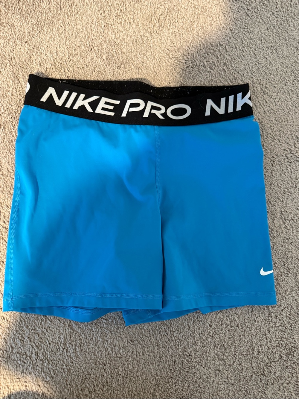 Nike Pro Black & Bright Blue Compression Shorts